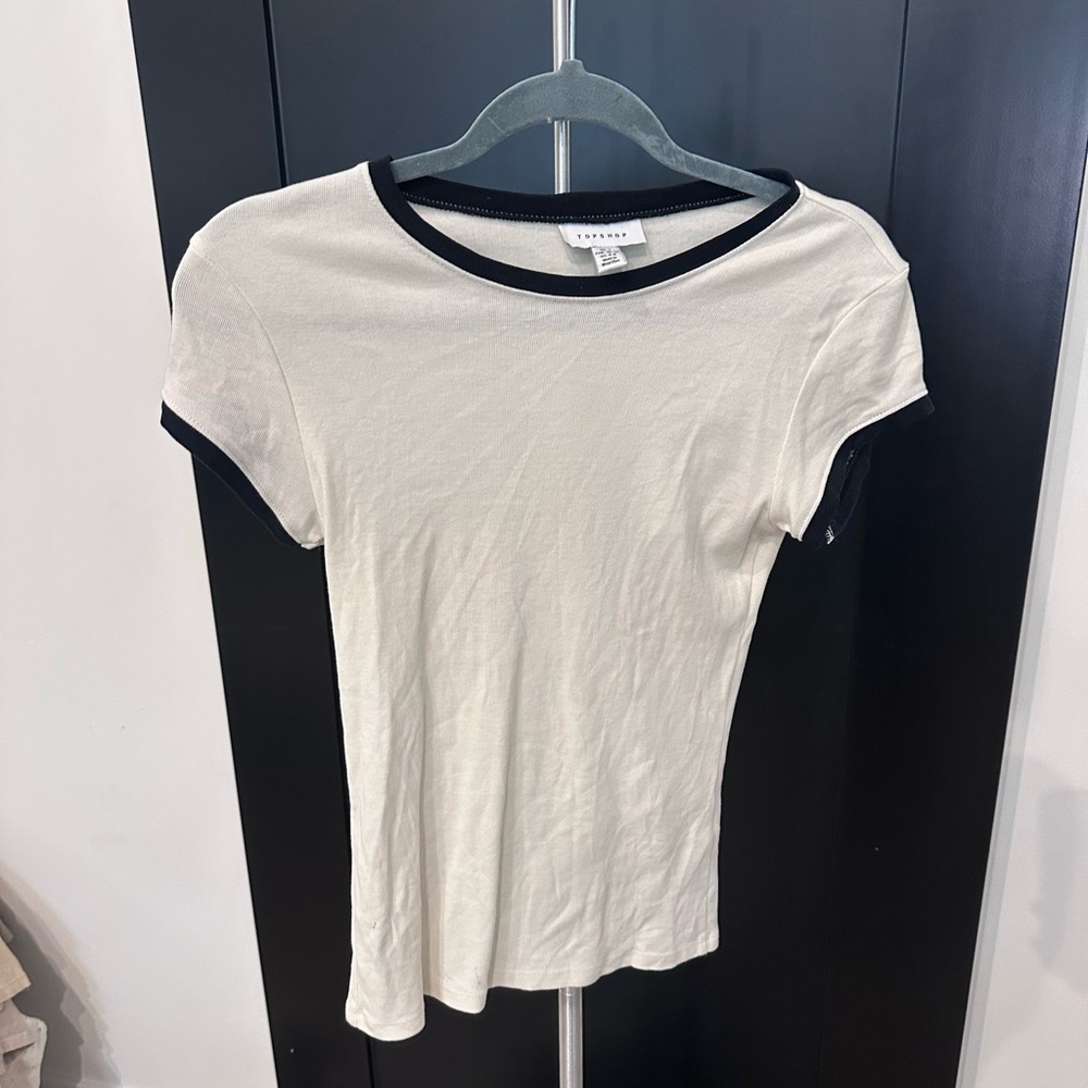 Wilfred Cream and Black Short Sleeve Tee